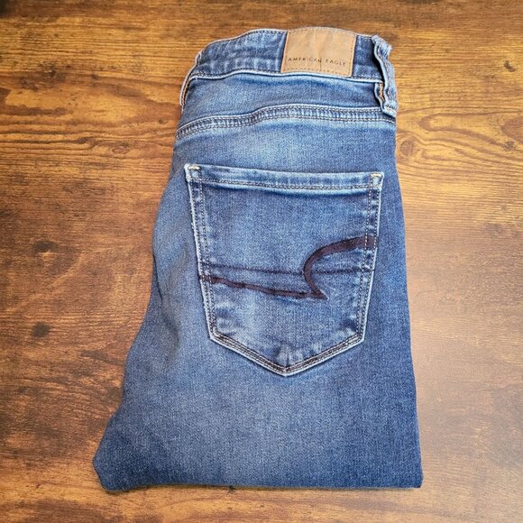 American Eagle Jeans 0 R Next Level Stretch Super Hi Rise Jegging Ripped - Picture 3 of 11